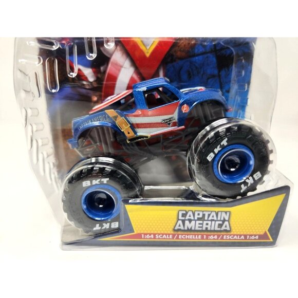 2024 Monster Jam Captain America Monster Truck 1:64 Marvel Series 2 (sm) - Picture 2 of 7
